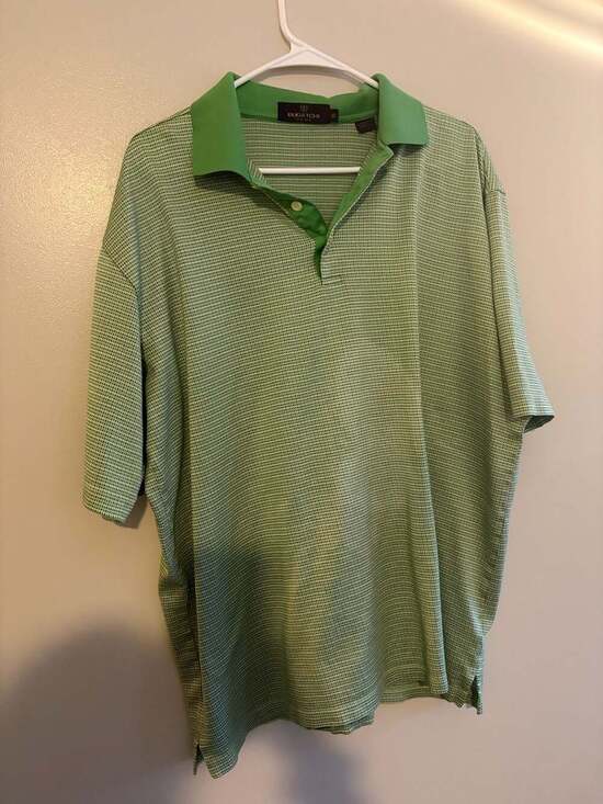 Bugatchi Uomo Other - Bugatchi Uomo Men's XXL Green Textured Stripe Knit Polo Shirt